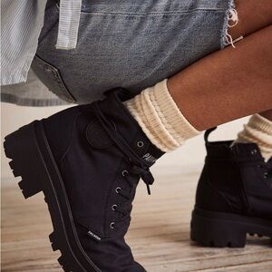 Palladium Black Lace Up Boots